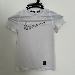 Nike Pro Dr-Fit White Tee with Black Swoosh